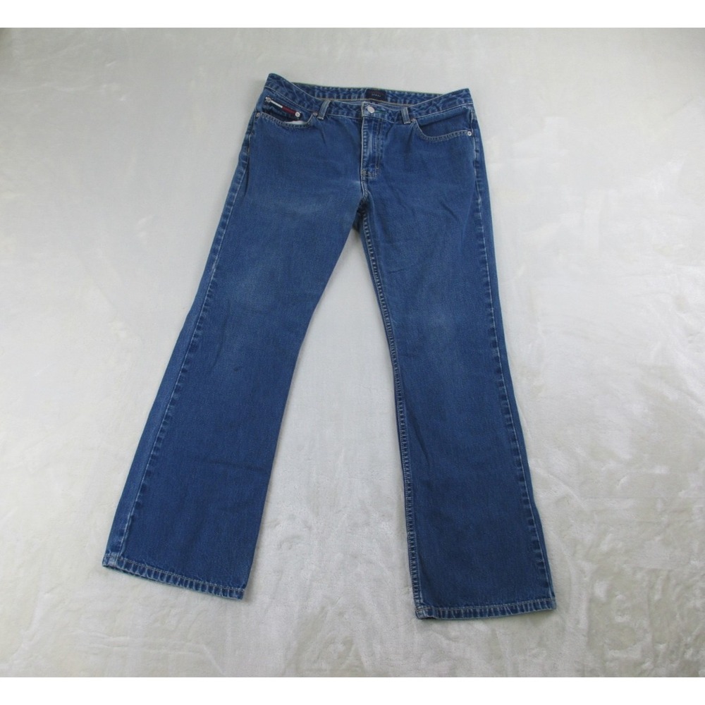 VINTAGE Tommy Hilfiger Pants Womens 11 Blue Jeans Denim Hipster Flare Sandblast*